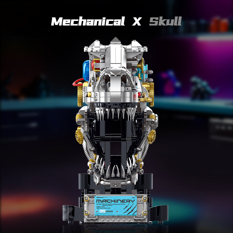 Brick MOC Steam Rex Mechanical T-Rex Skull | 916pcs - Brick Car Merchant
