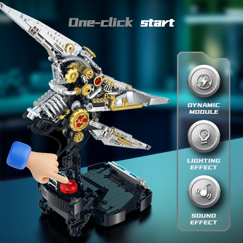 Brick MOC Steam Pterodactyl Mechanical Skull | 888pcs - Brick Car Merchant