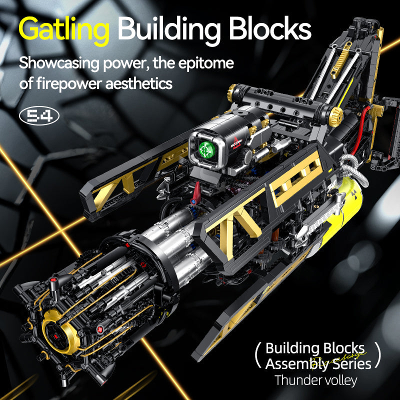 Brick MOC Thunder Volley Rotary Blaster | 2837 pieces - Brick Car Merchant