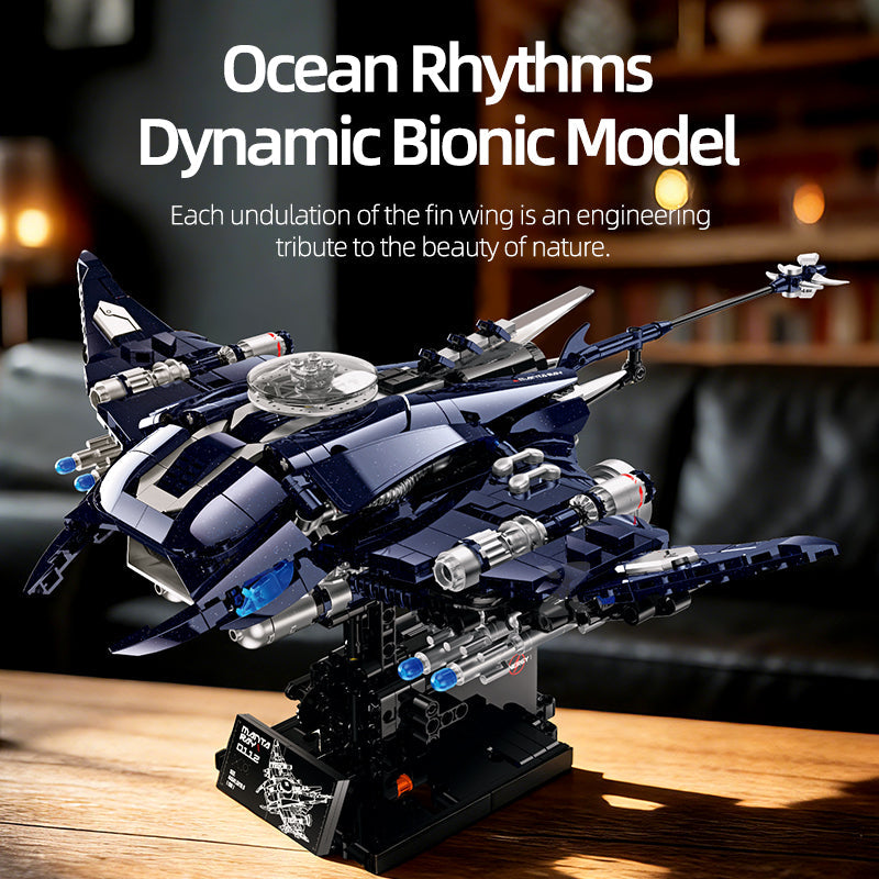 Brick MOC Abyss Ray Mechanical Manta Ray | 930pcs - Brick Car Merchant
