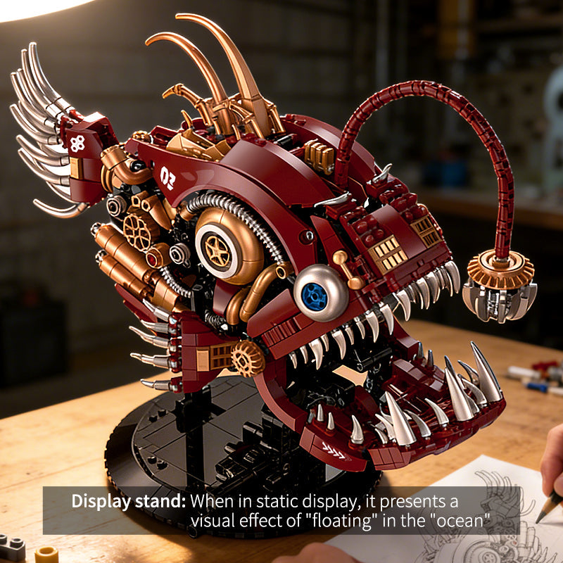 Brick MOC Abyss Lantern Mechanical Anglerfish | 1306pcs - Brick Car Merchant