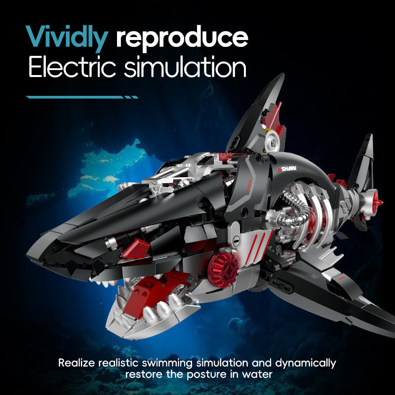 Brick MOC Abyss Shark Mechanical Shark | 1100pcs - Brick Car Merchant