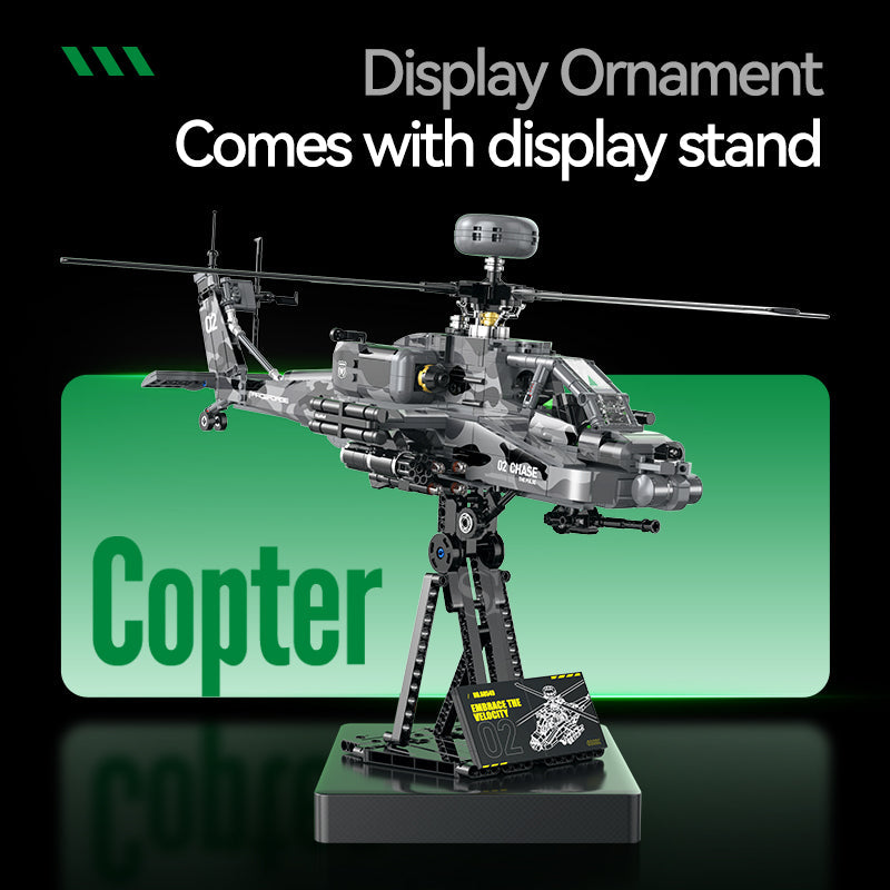 Warbird 02 Attack Helicopter building kit - detail view 4 - Brick Car Merchant