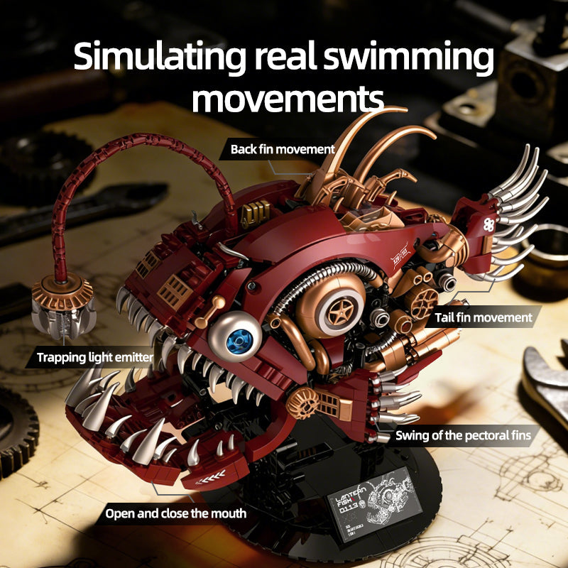 Brick MOC Abyss Lantern Mechanical Anglerfish | 1306pcs - Brick Car Merchant