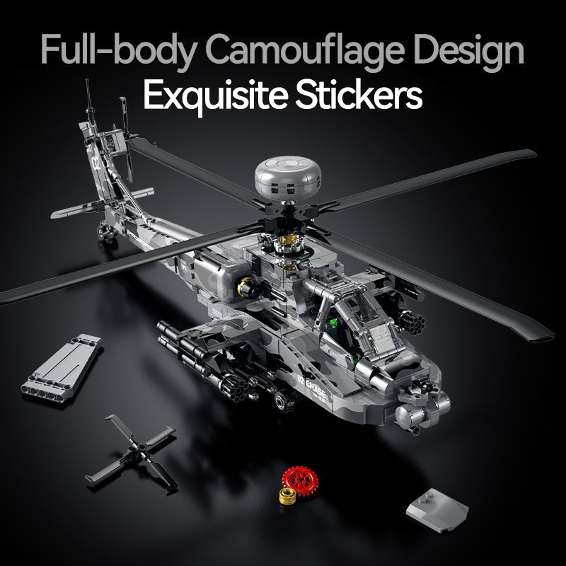 Warbird 02 Attack Helicopter building kit - detail view 6 - Brick Car Merchant