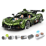 LEGO MOC Koeningsegg Jesko Supercar | Remote Control, Electric Doors and Rear Spoiler, Electric Air Suspension, Steam Spray System, 3838pcs - Brick Car Merchant