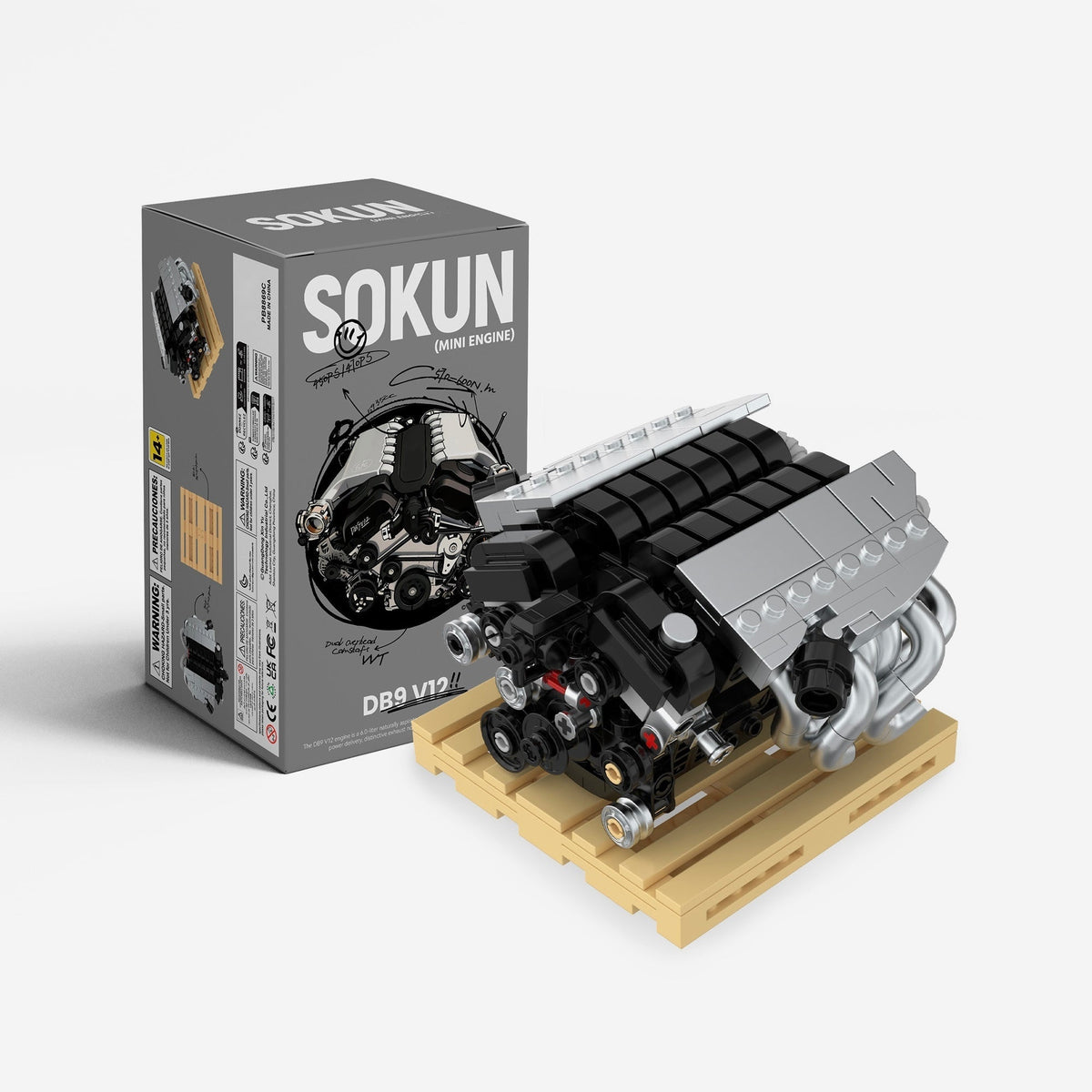 Brick MOC Aston Martin DB9 V12 Mini Engine - Brick Car Merchant