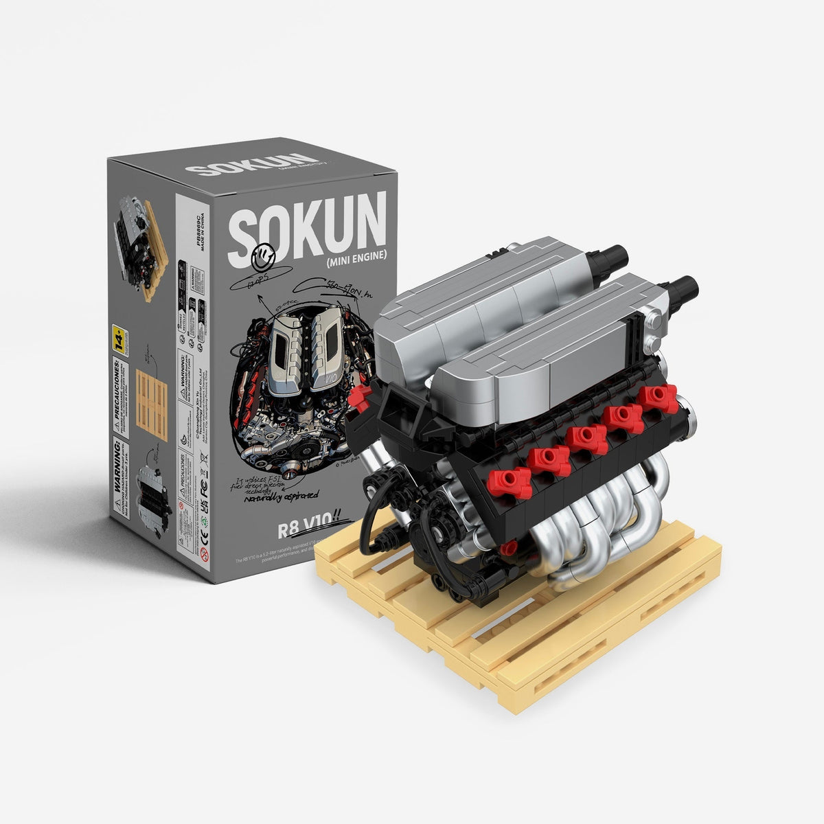 Brick MOC Audi R8 V10 Mini Engine - Brick Car Merchant