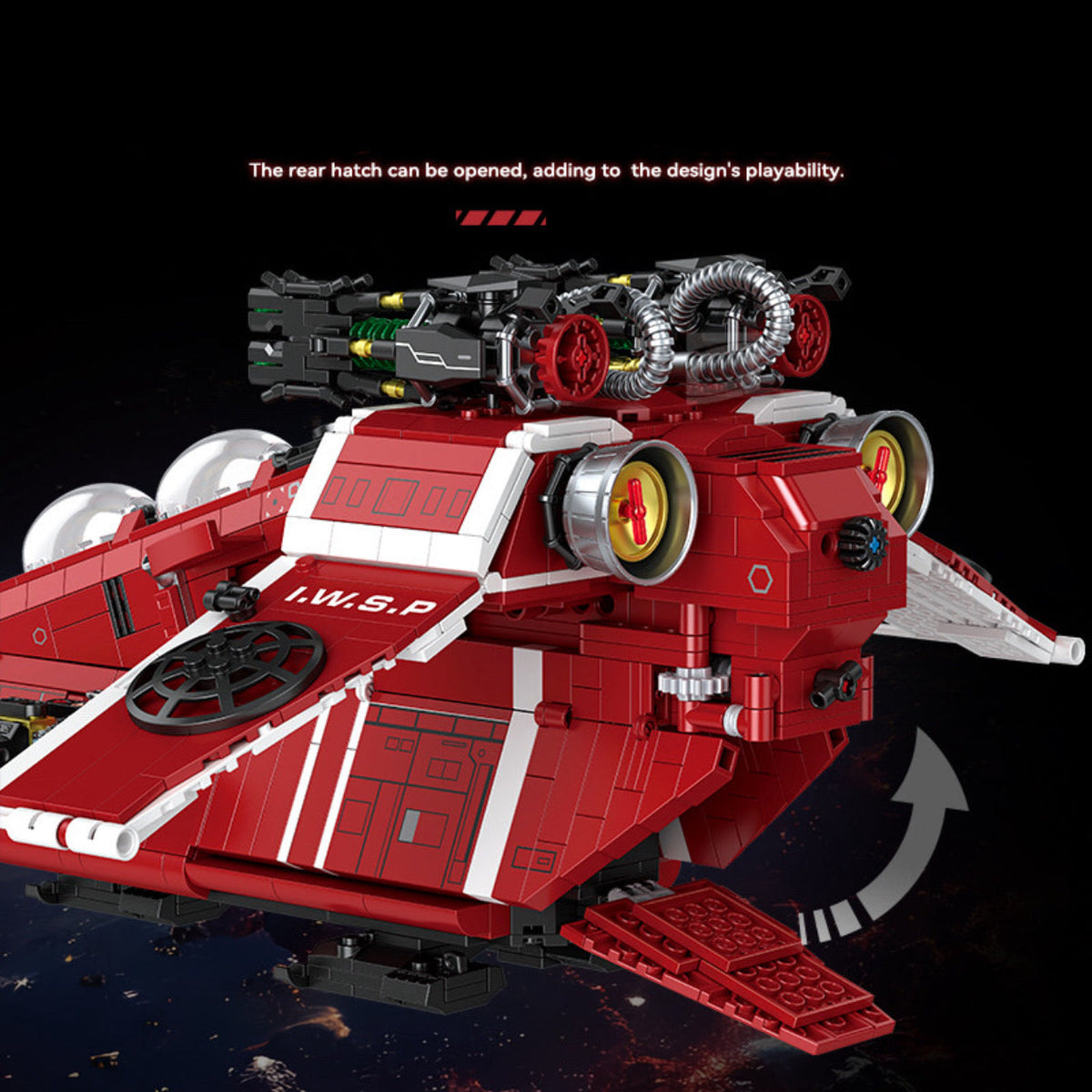 Brick MOC Scarlet Corsair Space Gunboat | 1107pcs - Brick Car Merchant