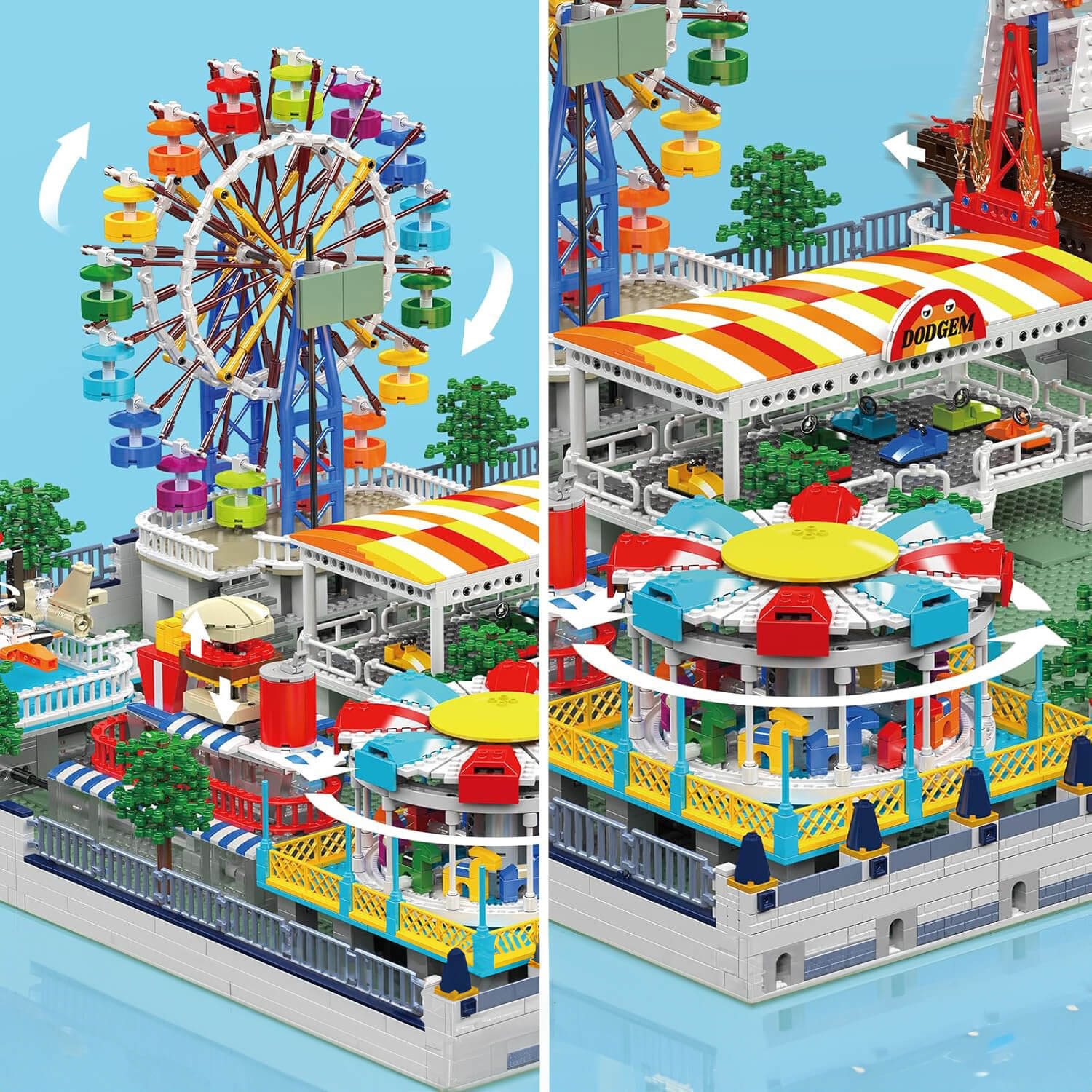 Brick MOC Motorized Amusement Park - Ultimate Edition | 5219pcs - Brick Car Merchant