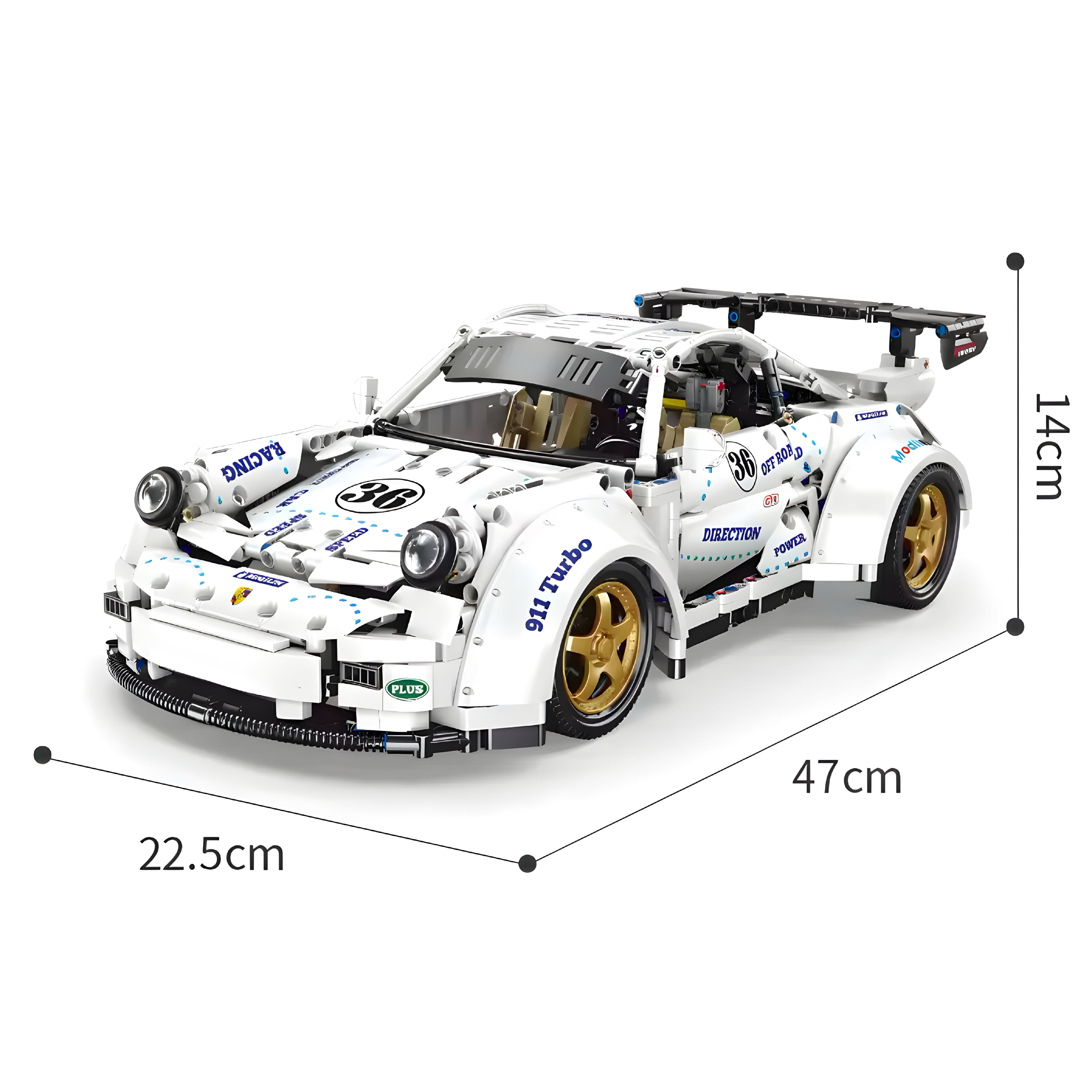 Brick MOC Remote Controlled German Widebody GT Racer - Brick Car Merchant