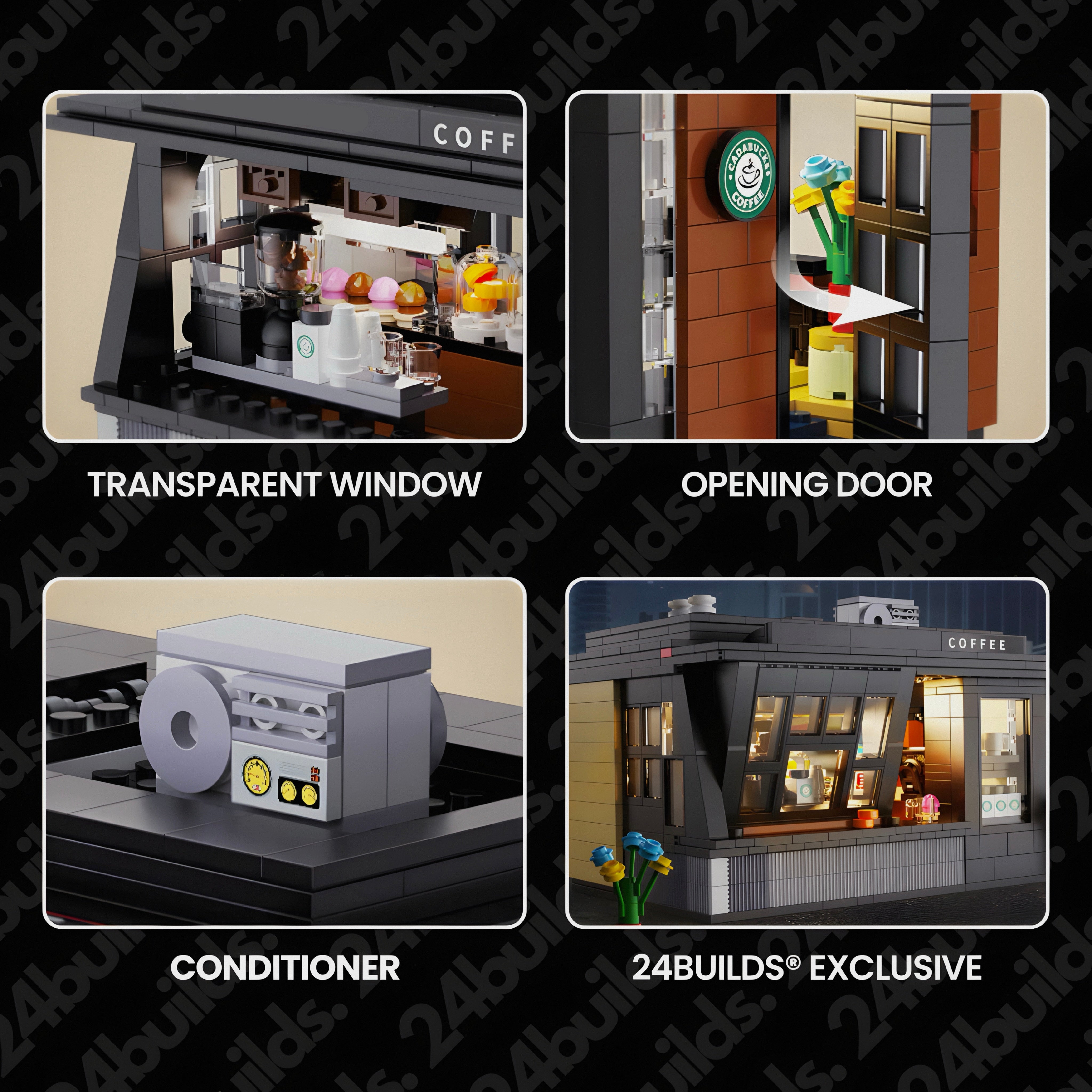 Brick MOC Street Coffee House | 770pcs - Brick Car Merchant
