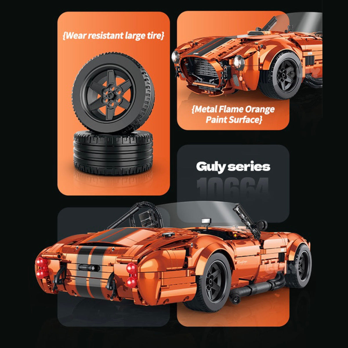 Brick MOC Shelby Cobra 427 Copperhead Edition | 2765 pieces - Brick Car Merchant
