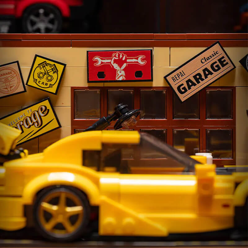Brick MOC Vintage Auto Garage | 749pcs - Brick Car Merchant