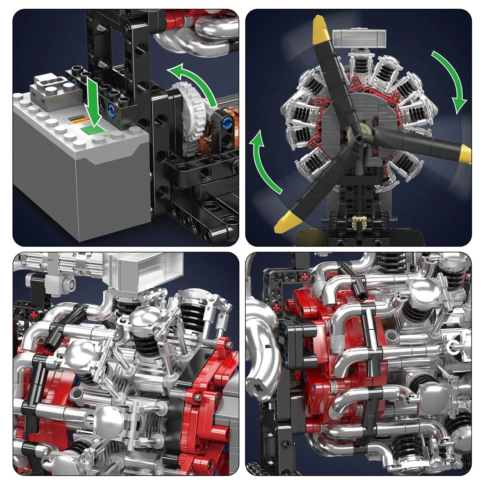 Brick MOC Aero Propulsion Engine Kit | 1147pcs - Brick Car Merchant