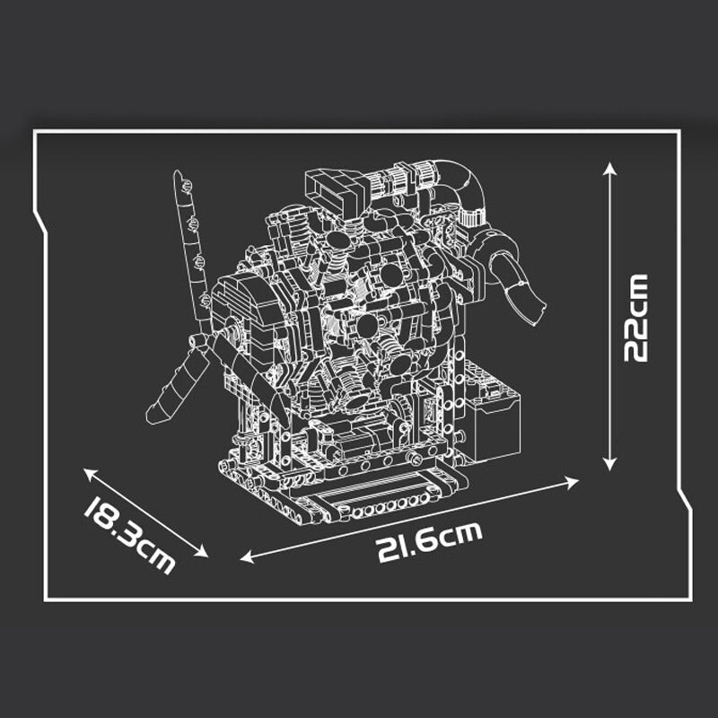Brick MOC Aero Propulsion Engine Kit | 1147pcs - Brick Car Merchant