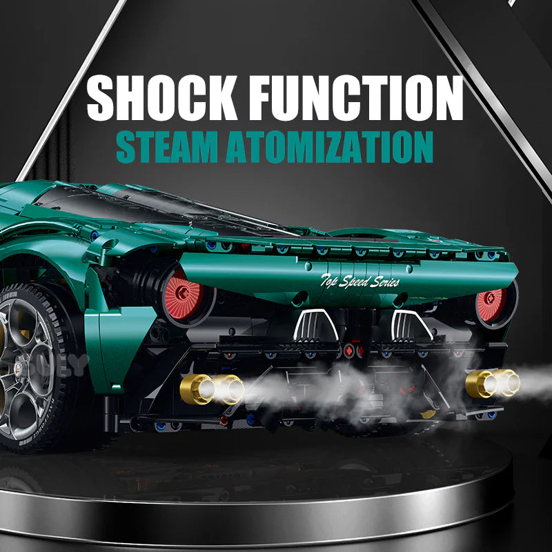 Brick MOC Alfa Romeo Supercar | Remote Control, Electric Doors, Electric Air Suspension, Steam Spray System, 4368 pcs - Brick Car Merchant
