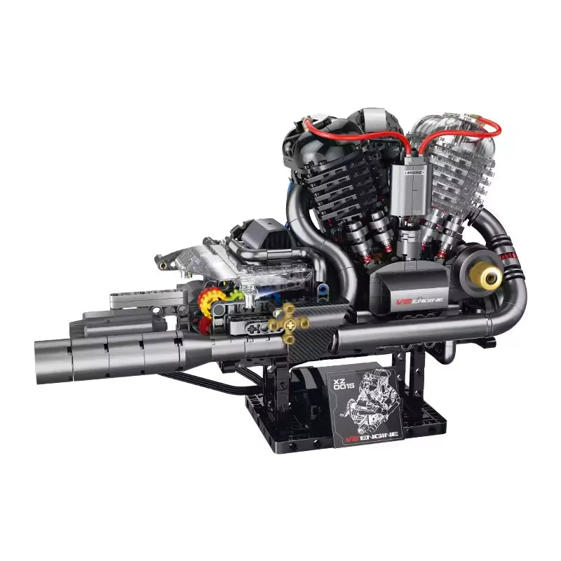 Brick MOC American Motorcycle V-Twin Engine | 867pcs - Brick Car Merchant