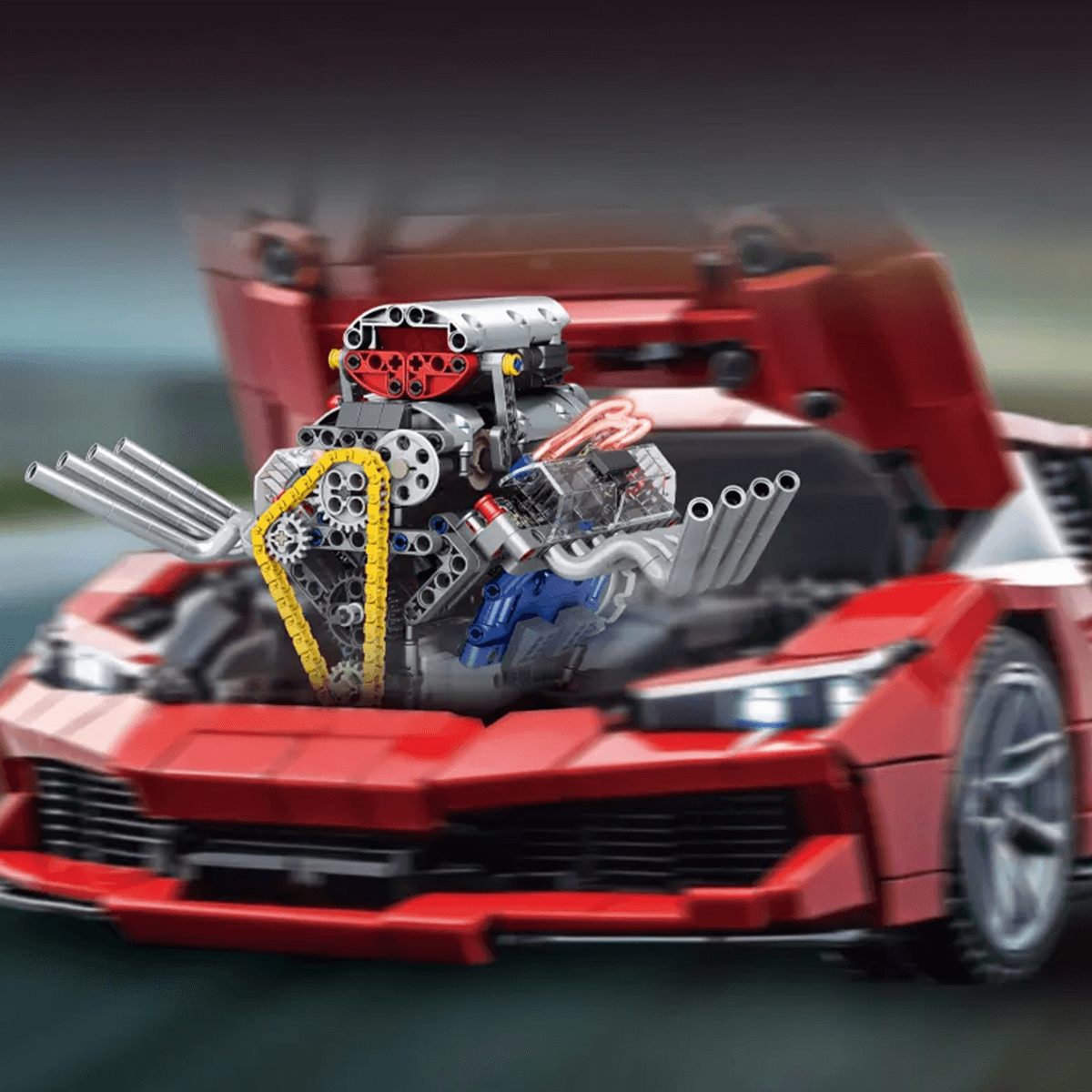 Brick MOC American Muscle V8 Functional | 664pcs - Brick Car Merchant