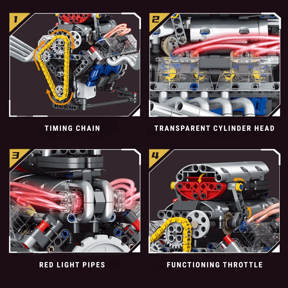 Brick MOC American Muscle V8 Functional | 664pcs - Brick Car Merchant