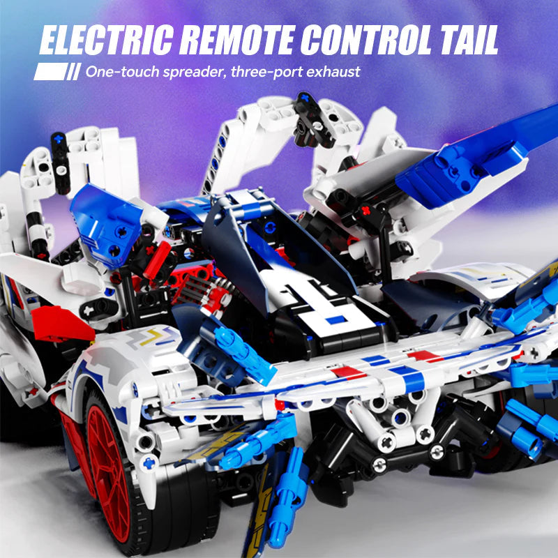 Brick MOC Apollo EVO Mini | Remote Control, Drift, Electrically deployable rear wing, 2088 Pcs - Brick Car Merchant