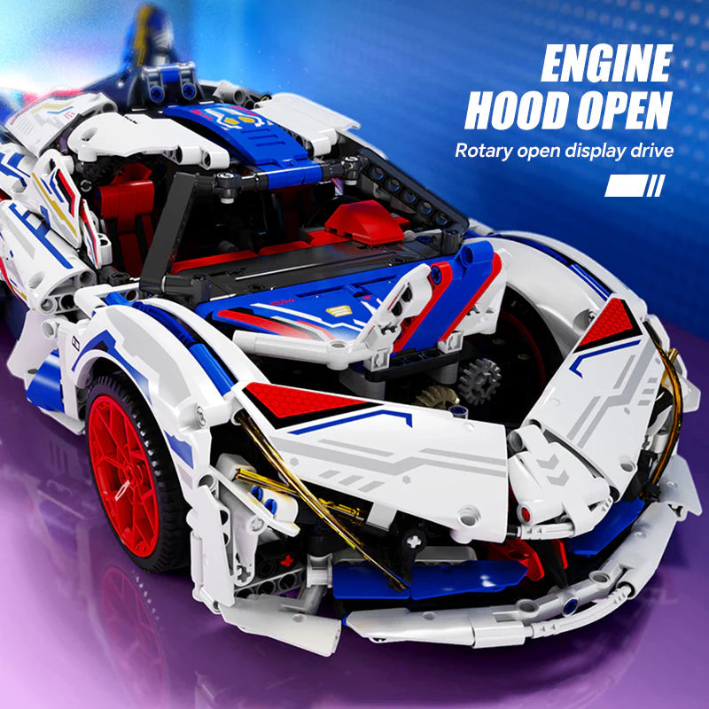 Brick MOC Apollo EVO Mini | Remote Control, Drift, Electrically deployable rear wing, 2088 Pcs - Brick Car Merchant