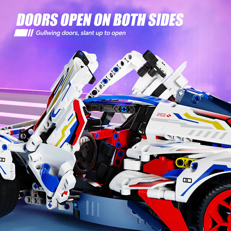 Brick MOC Apollo EVO Mini | Remote Control, Drift, Electrically deployable rear wing, 2088 Pcs - Brick Car Merchant