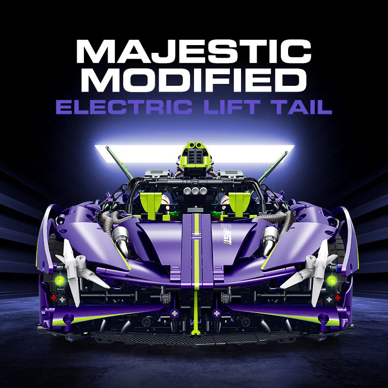 Brick MOC Apollo EVO | Remote Control, Lightning Features, Electric Rear Tail, Electric Opening Features, Electric Rotating Cannon, 3909 pcs - Brick Car Merchant