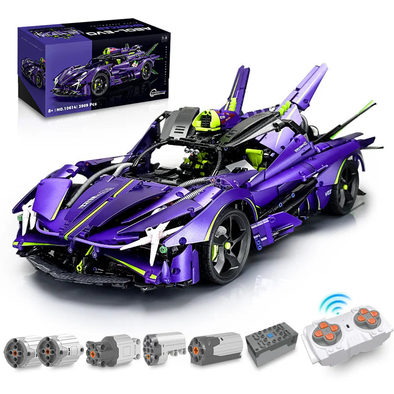 Brick MOC Apollo EVO | Remote Control, Lightning Features, Electric Rear Tail, Electric Opening Features, Electric Rotating Cannon, 3909 pcs - Brick Car Merchant