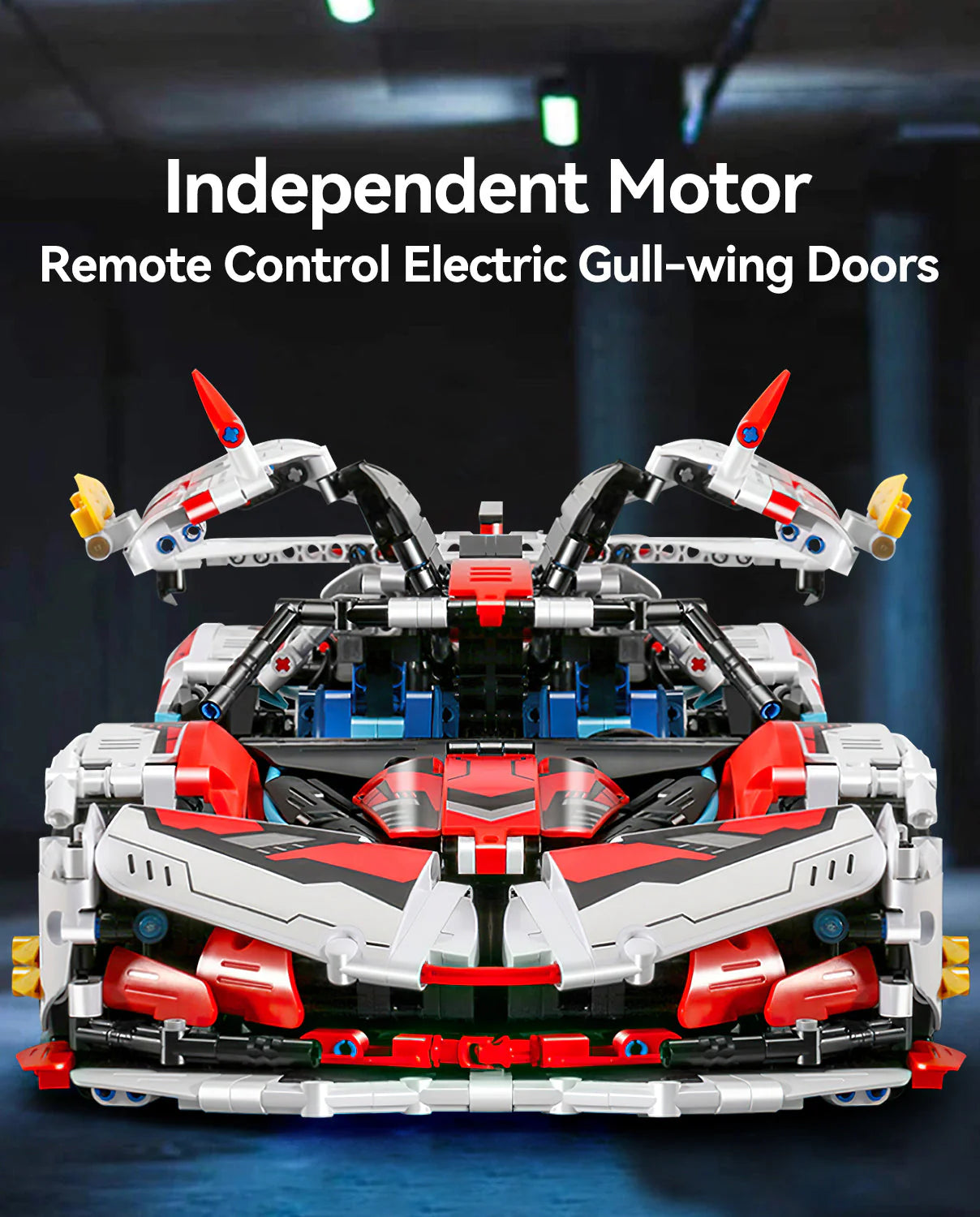 Brick MOC Apollo Race Car | Remote Control, Drift, Electric Gullwing Doors, 2732 pcs - Brick Car Merchant