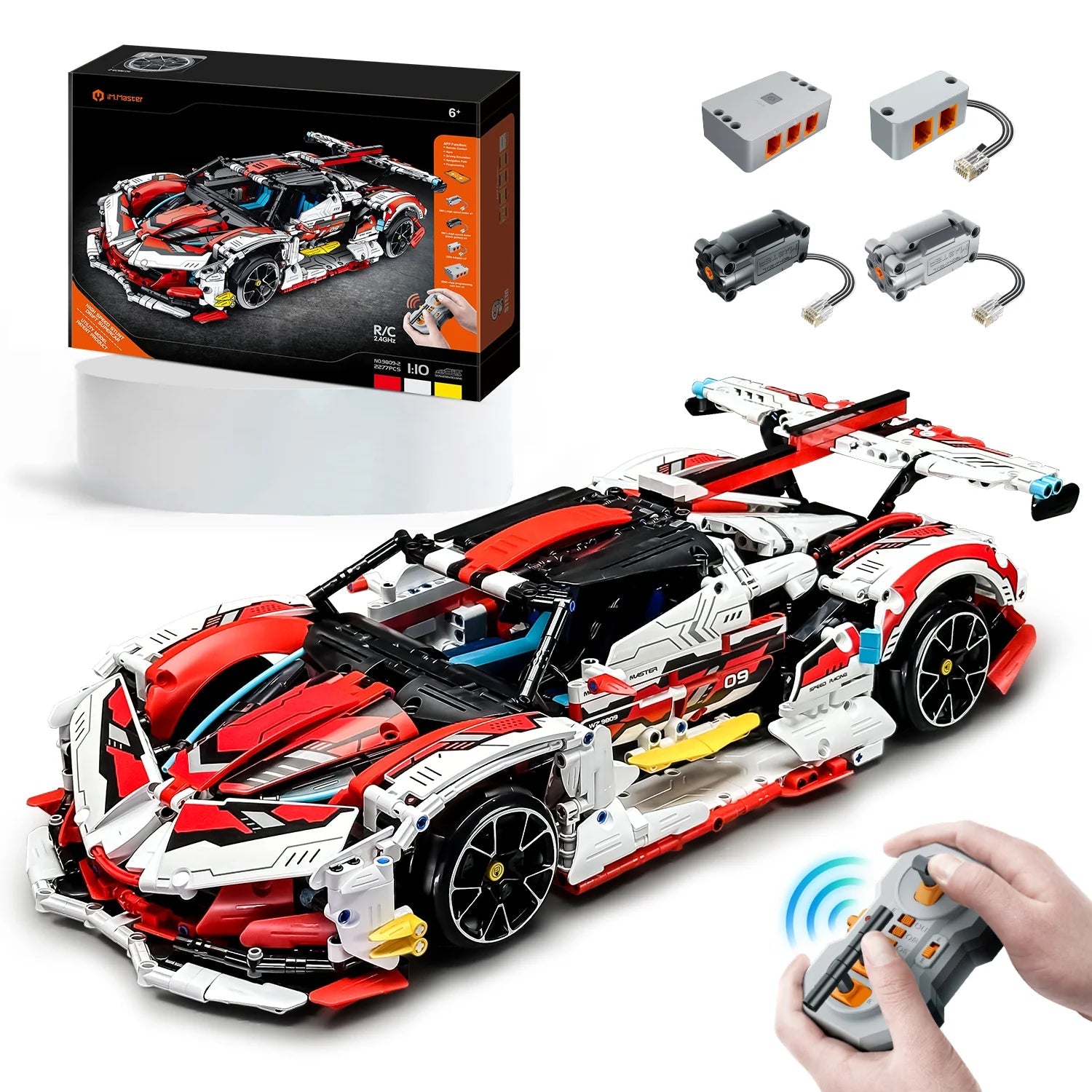 Brick MOC Apollo Race Car | Remote Control, Drift, Electric Gullwing Doors, 2732 pcs - Brick Car Merchant