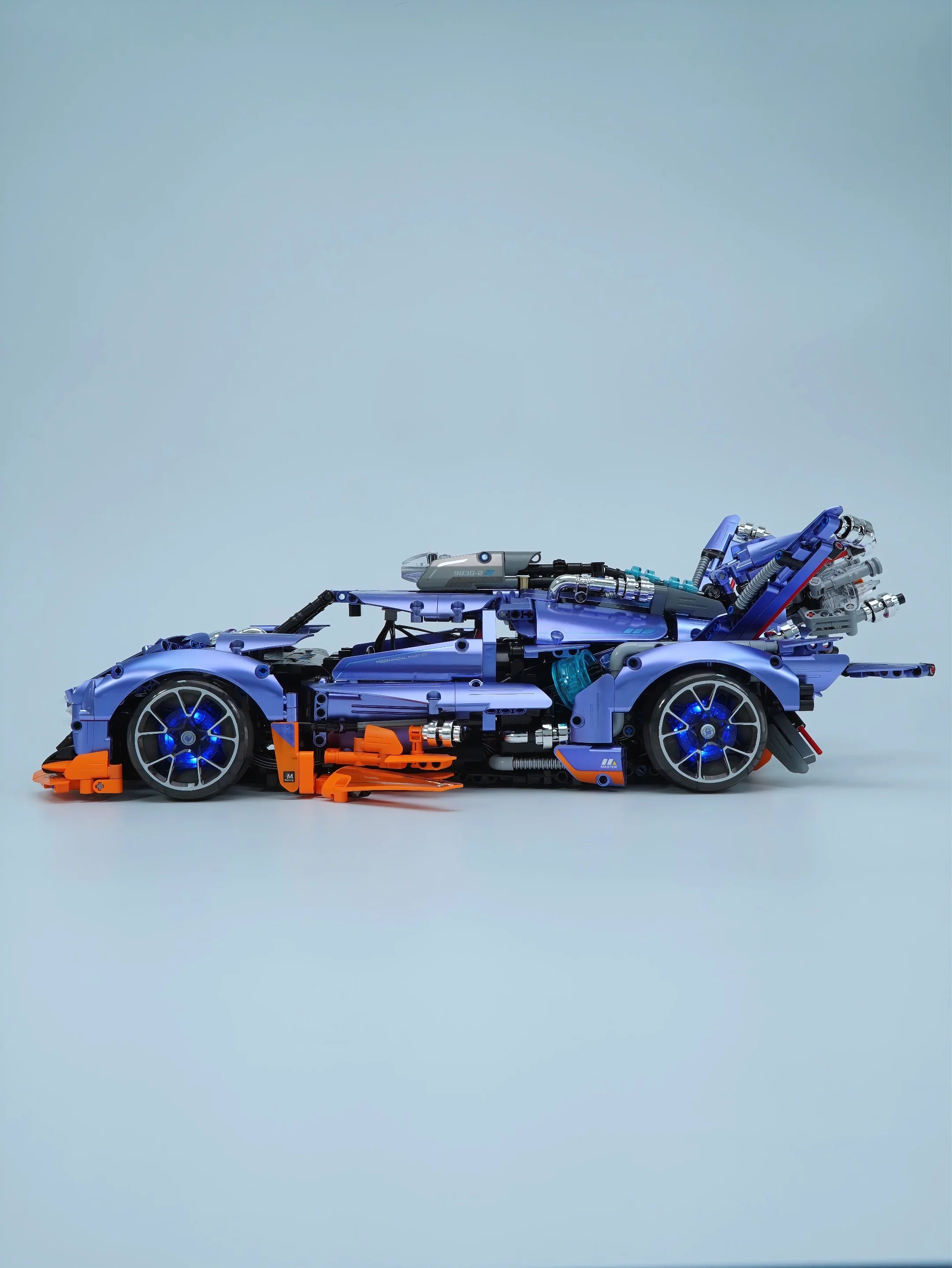 Brick MOC Apollo X1 | Remote Control, Drift, Colour Light Wheels, Jet Propulsion, Armour Explosion Mode, 2381 Pcs - Brick Car Merchant