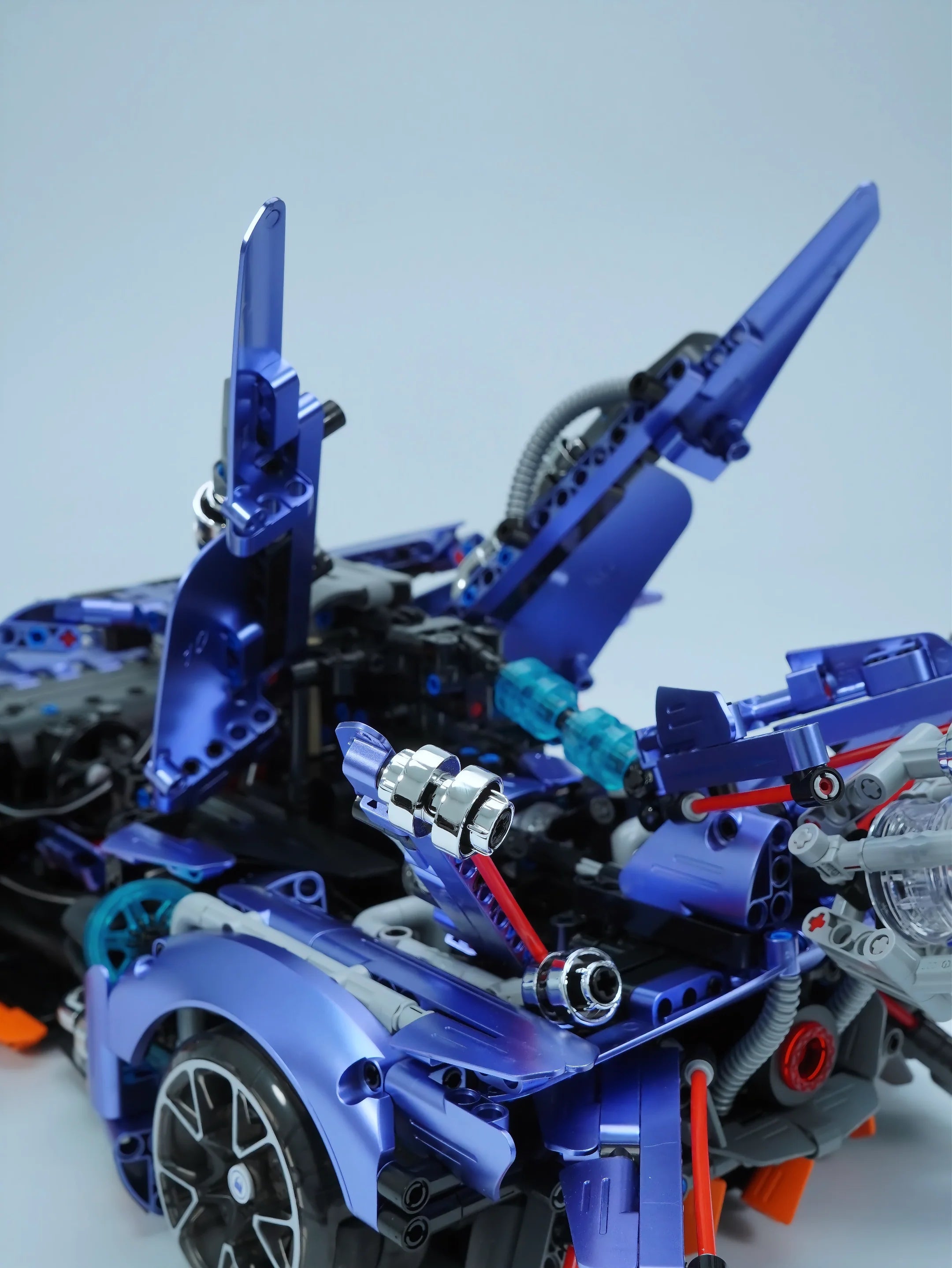 Brick MOC Apollo X1 | Remote Control, Drift, Colour Light Wheels, Jet Propulsion, Armour Explosion Mode, 2381 Pcs - Brick Car Merchant