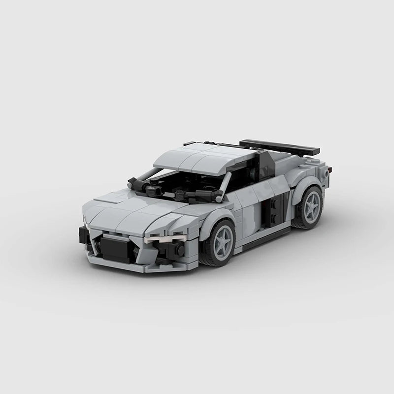Brick MOC Audi R8 Grey - Brick Car Merchant