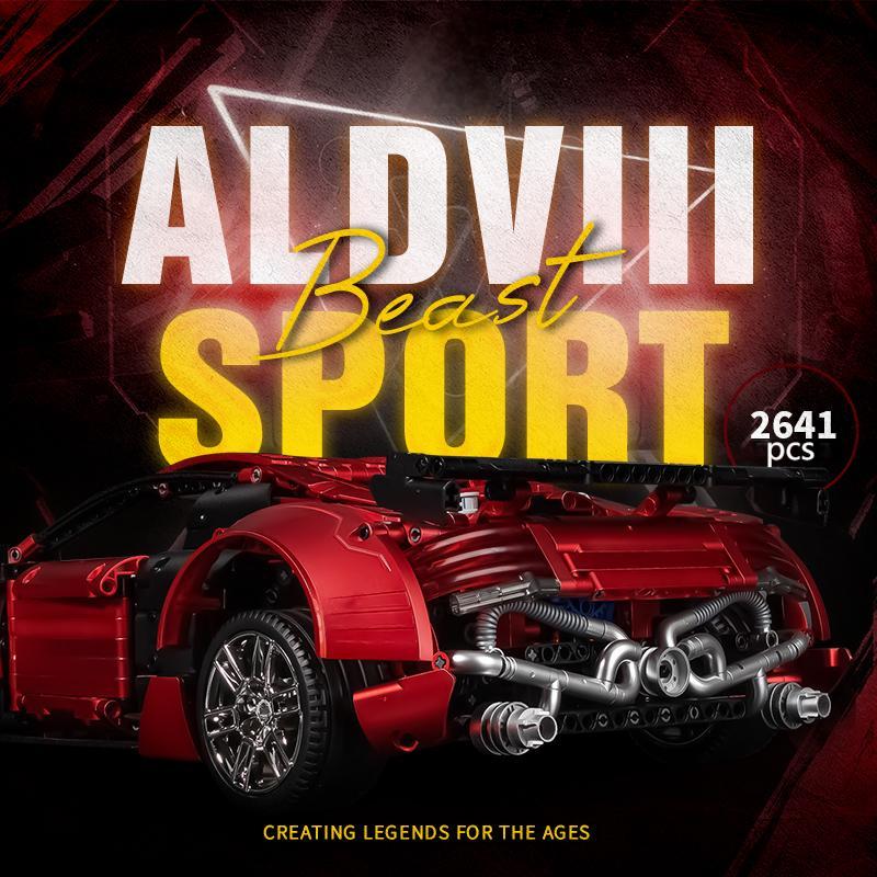 Brick MOC Audi R8 Red | Remote Control, Opening Features, Large Racing Wing, 2641 pcs - Brick Car Merchant