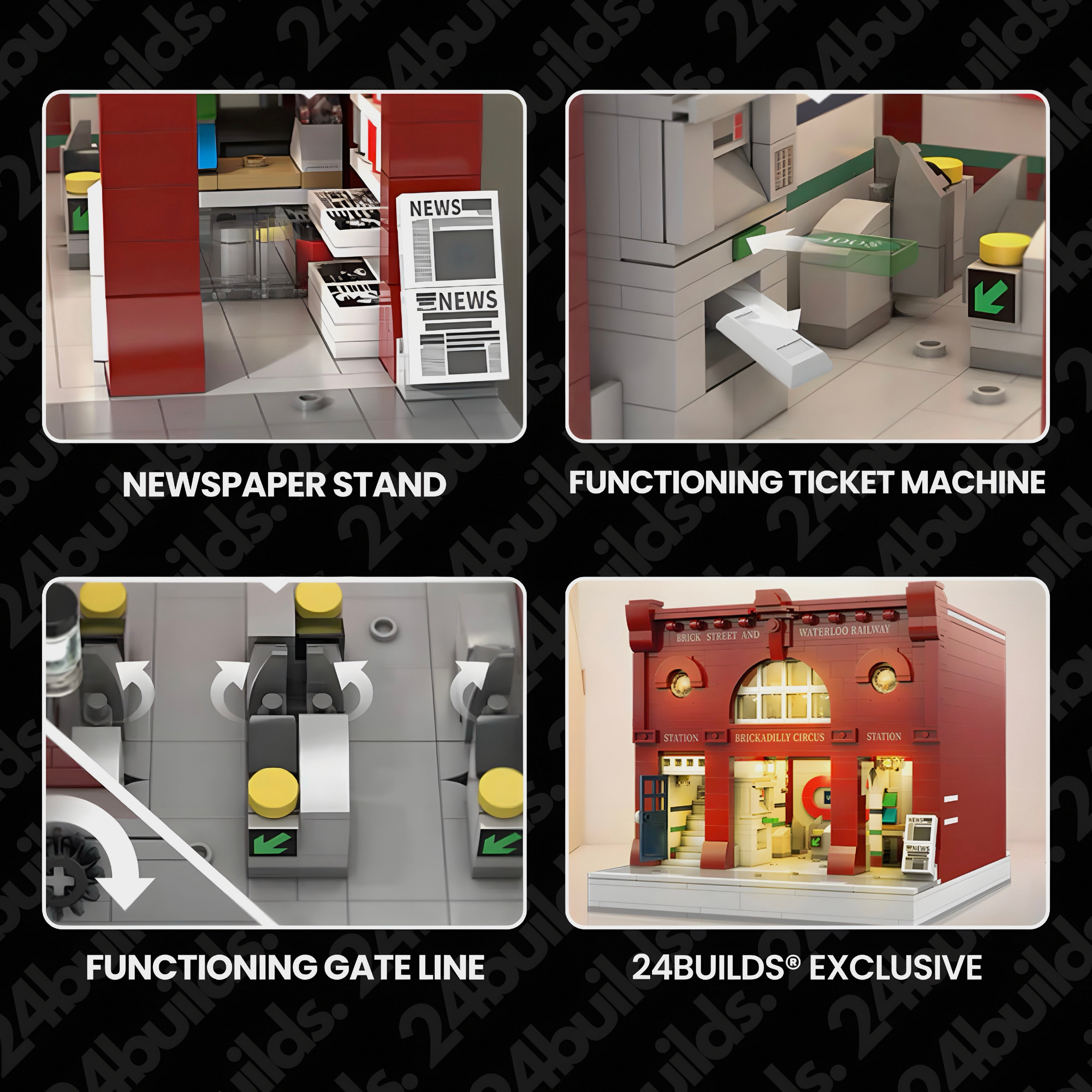 Brick MOC London Underground Station | 1834pcs - Brick Car Merchant