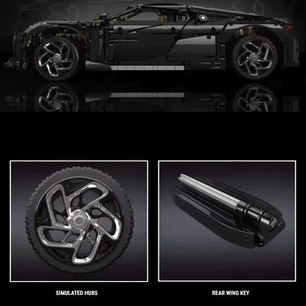 Brick MOC Bugatti Chiron 'Black Mamba' | 4688 pcs - Brick Car Merchant