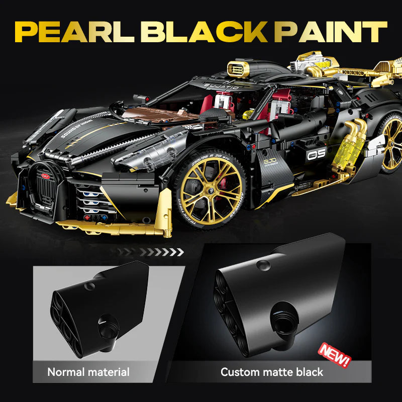 Brick MOC Bugatti Special Edition | Remote Control, Electric Doors, Electric Suspension, Steam Spray System, 4368pcs - Brick Car Merchant