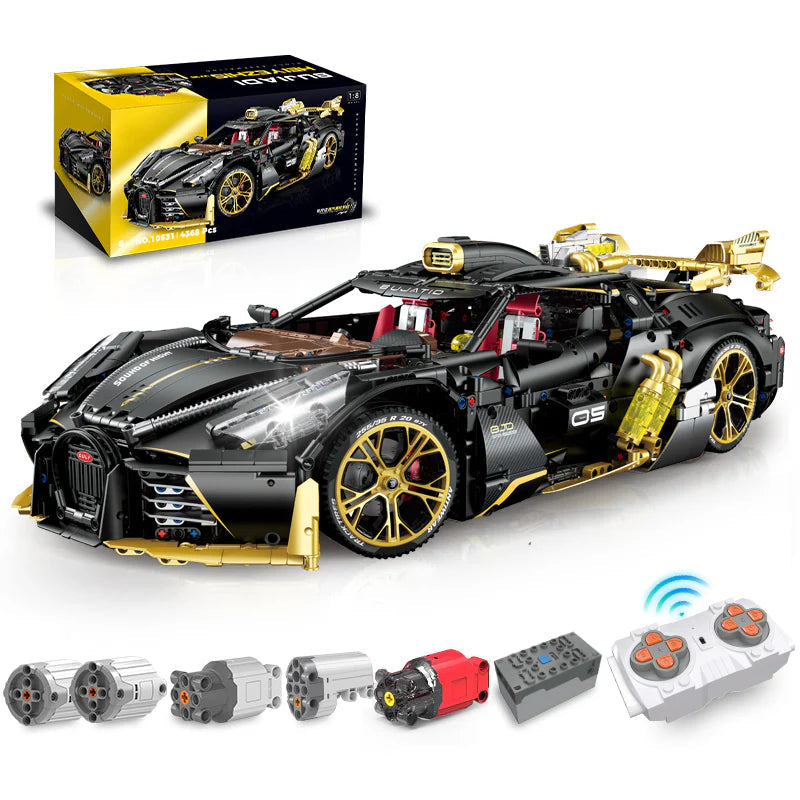 Brick MOC Bugatti Special Edition | Remote Control, Electric Doors, Electric Suspension, Steam Spray System, 4368pcs - Brick Car Merchant