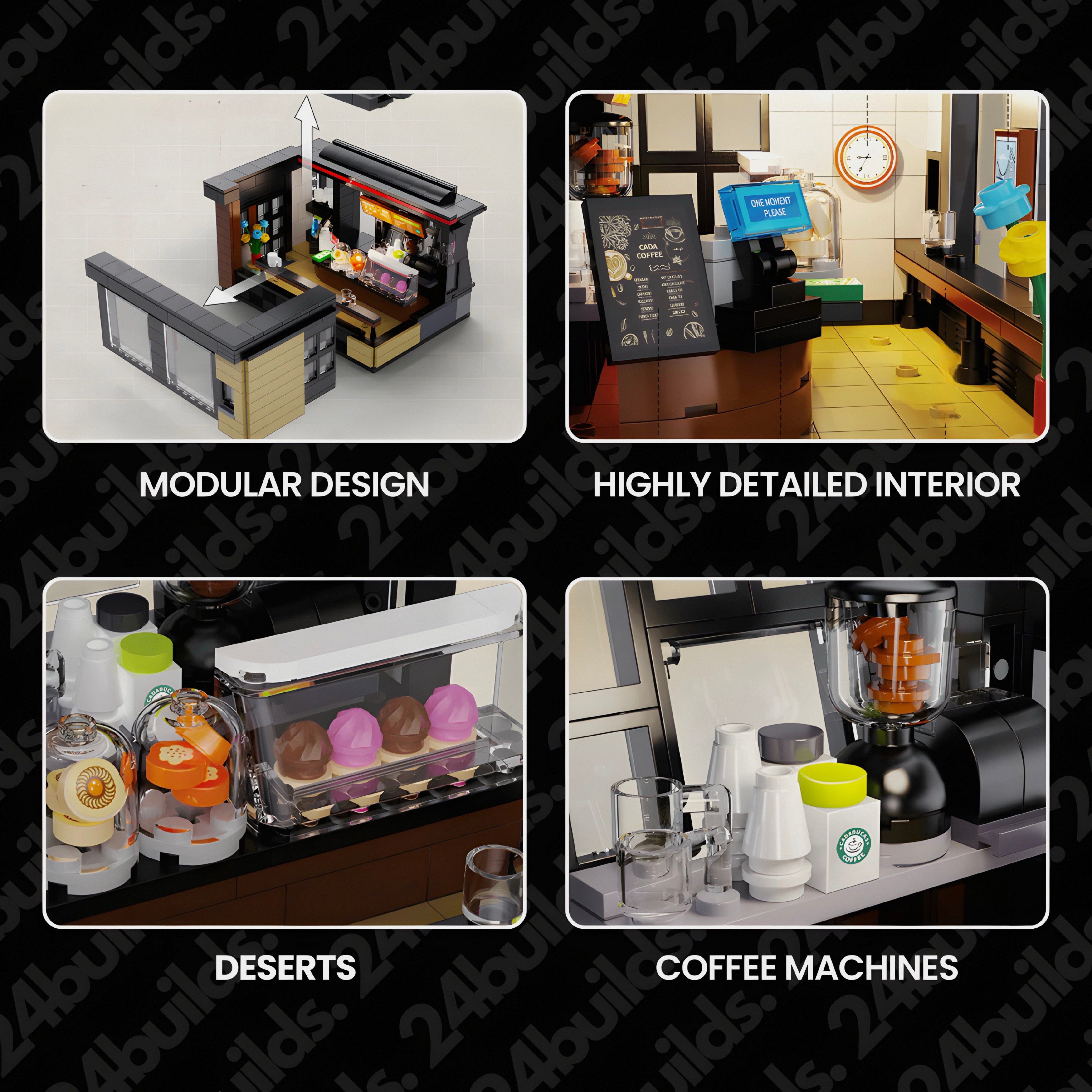 Brick MOC Street Coffee House | 770pcs - Brick Car Merchant