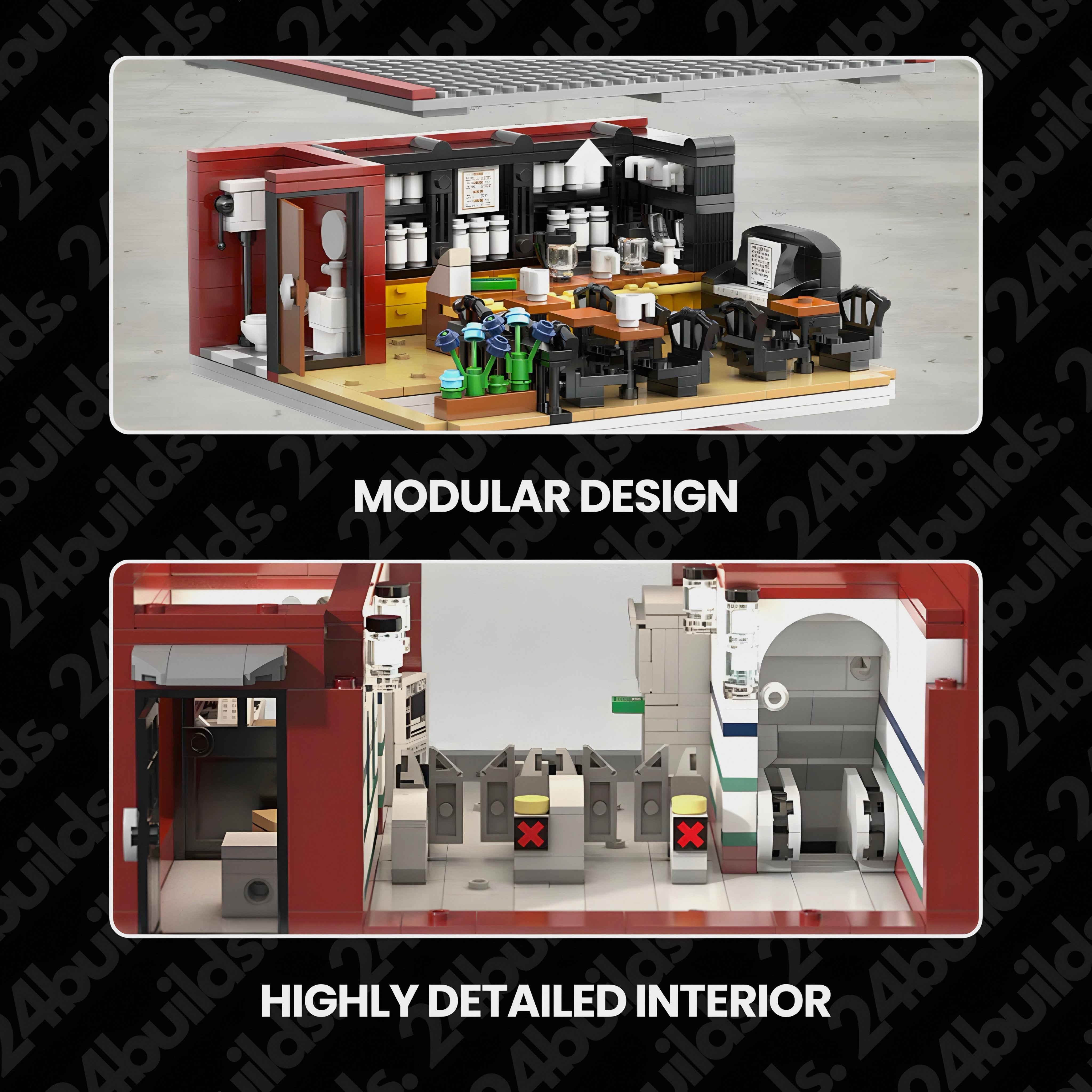 Brick MOC London Underground Station | 1834pcs - Brick Car Merchant