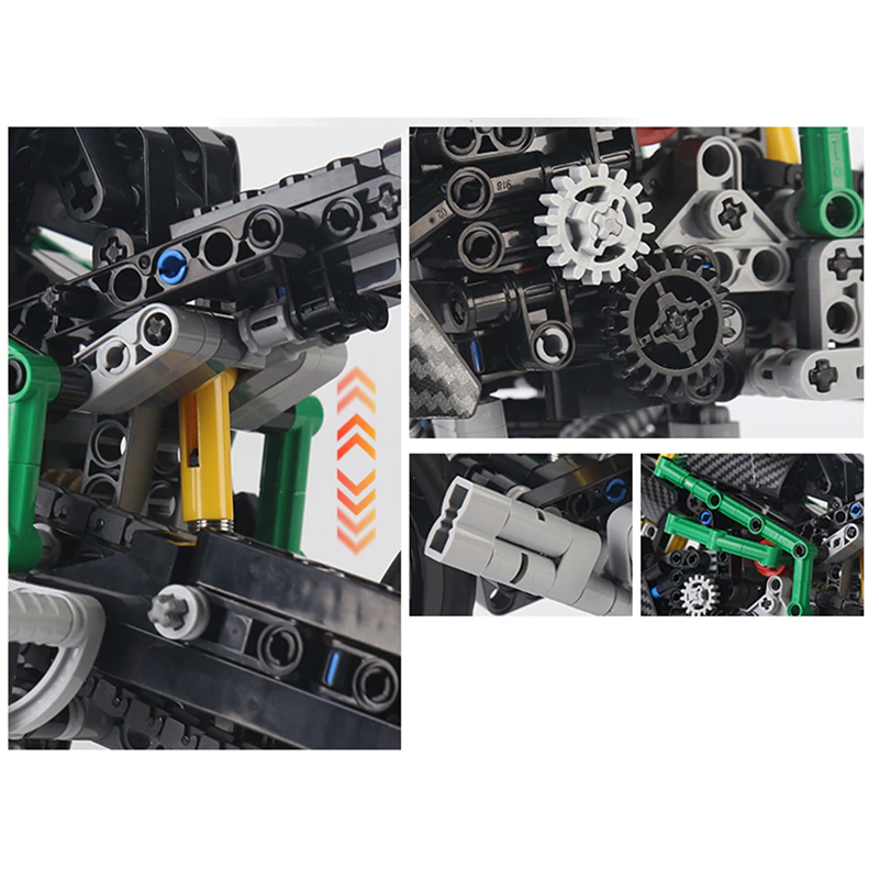 Brick MOC Carbon Performance Motorcycle | 639pcs - Brick Car Merchant