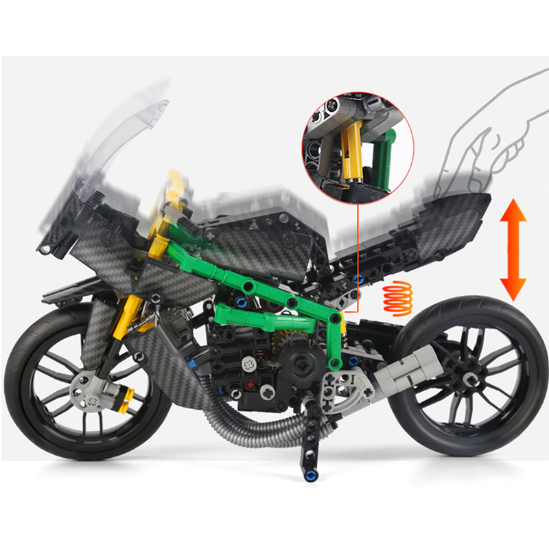 Brick MOC Carbon Performance Motorcycle | 639pcs - Brick Car Merchant