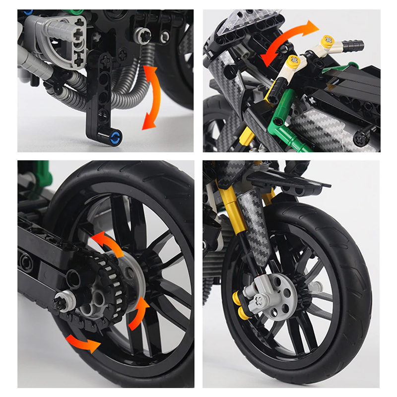 Brick MOC Carbon Performance Motorcycle | 639pcs - Brick Car Merchant