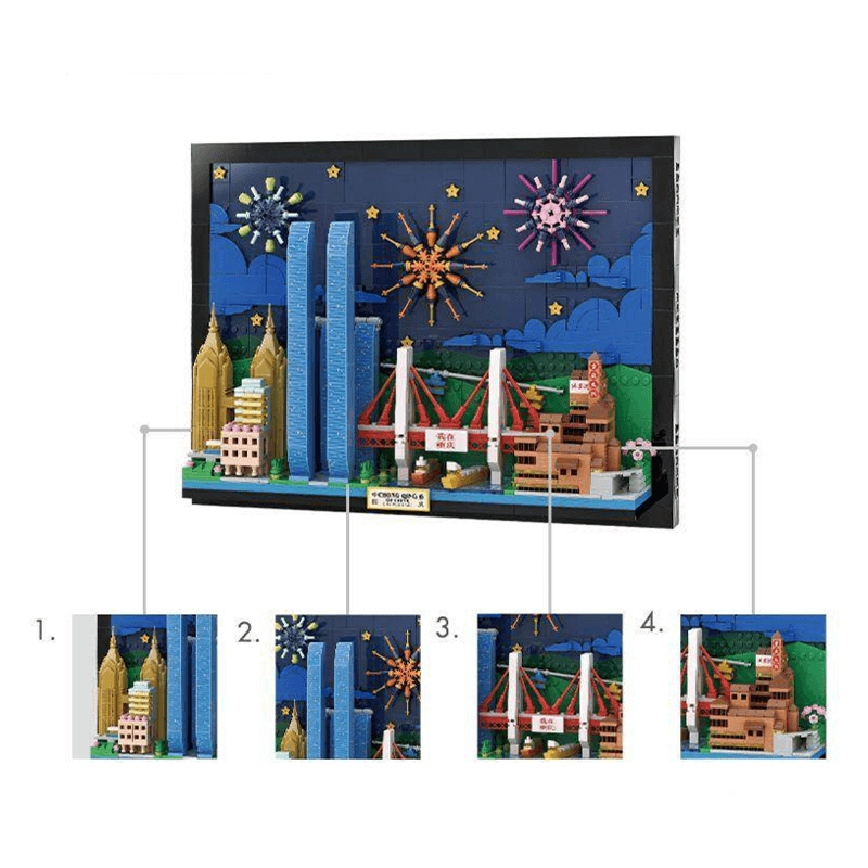 Brick MOC Chongqing Skyline | 1098pcs - Brick Car Merchant