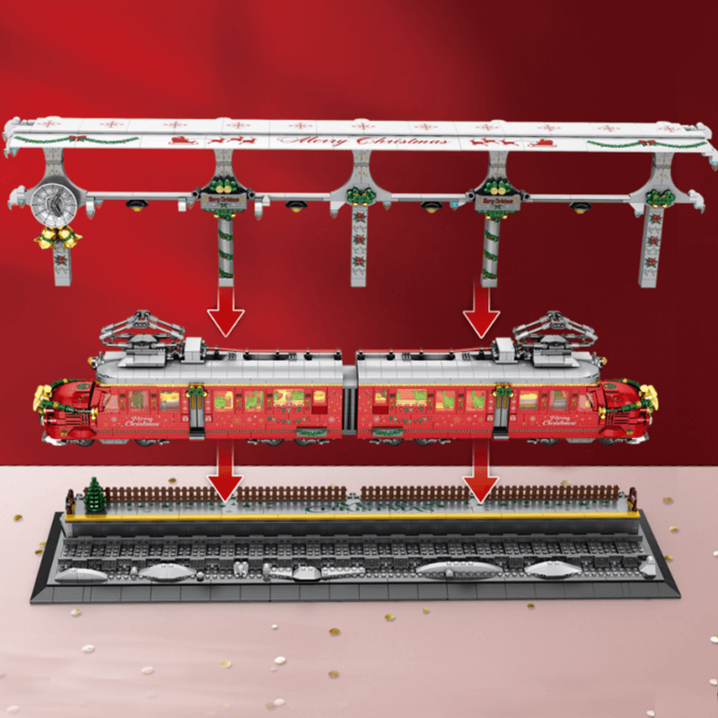Brick MOC Christmas Train Set | 2821pcs - Brick Car Merchant