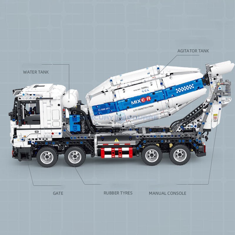 Brick MOC Concrete Mixer Truck | 2432pcs - Brick Car Merchant