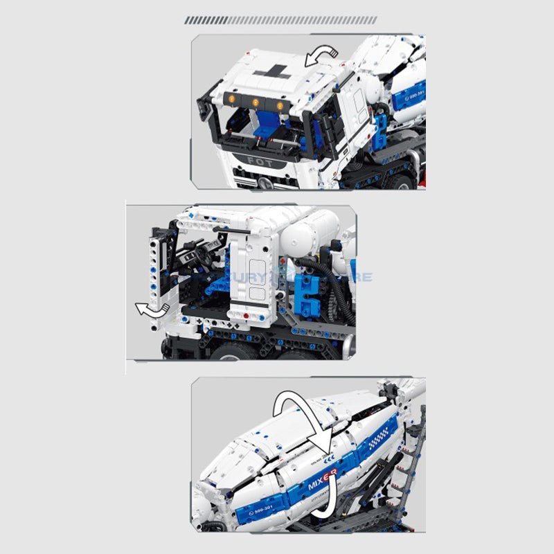 Brick MOC Concrete Mixer Truck | 2432pcs - Brick Car Merchant