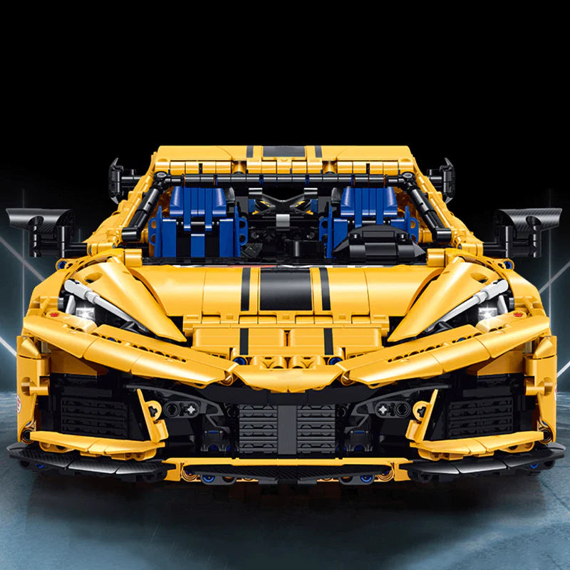Brick MOC Corvette C8 "The All American Supercar" | Remote Control, Electric Tail Lift, Electric Door, Electric Air Suspension, 3787 pcs - Brick Car Merchant