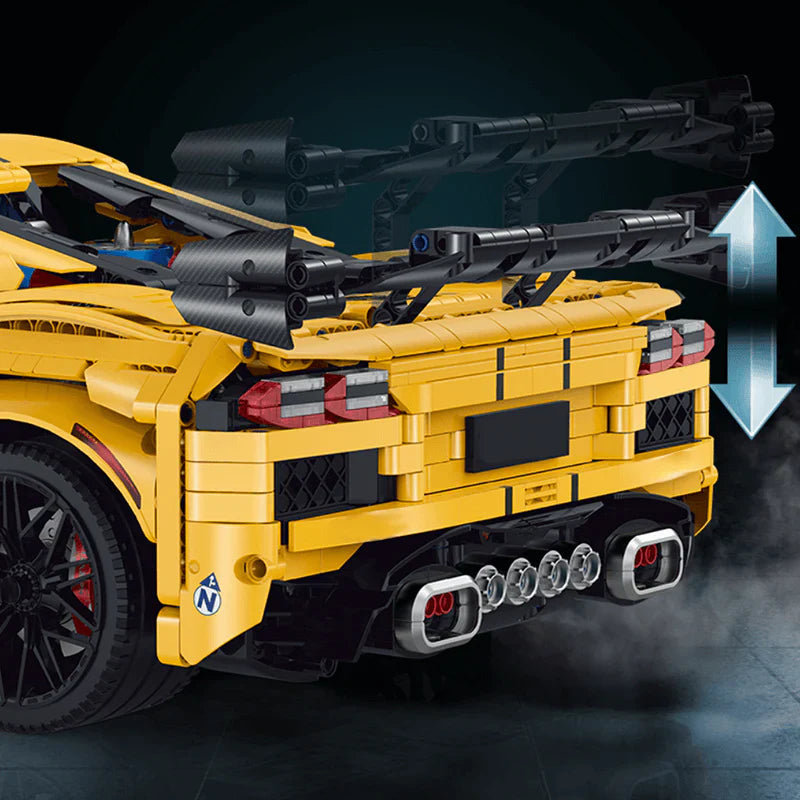 Brick MOC Corvette C8 "The All American Supercar" | Remote Control, Electric Tail Lift, Electric Door, Electric Air Suspension, 3787 pcs - Brick Car Merchant